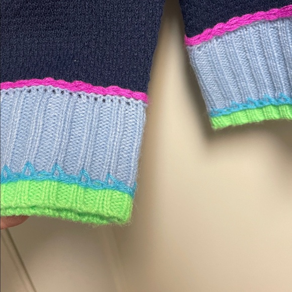 Lisa Todd Navy Sweater with Colorful Trim - Picture 2 of 7